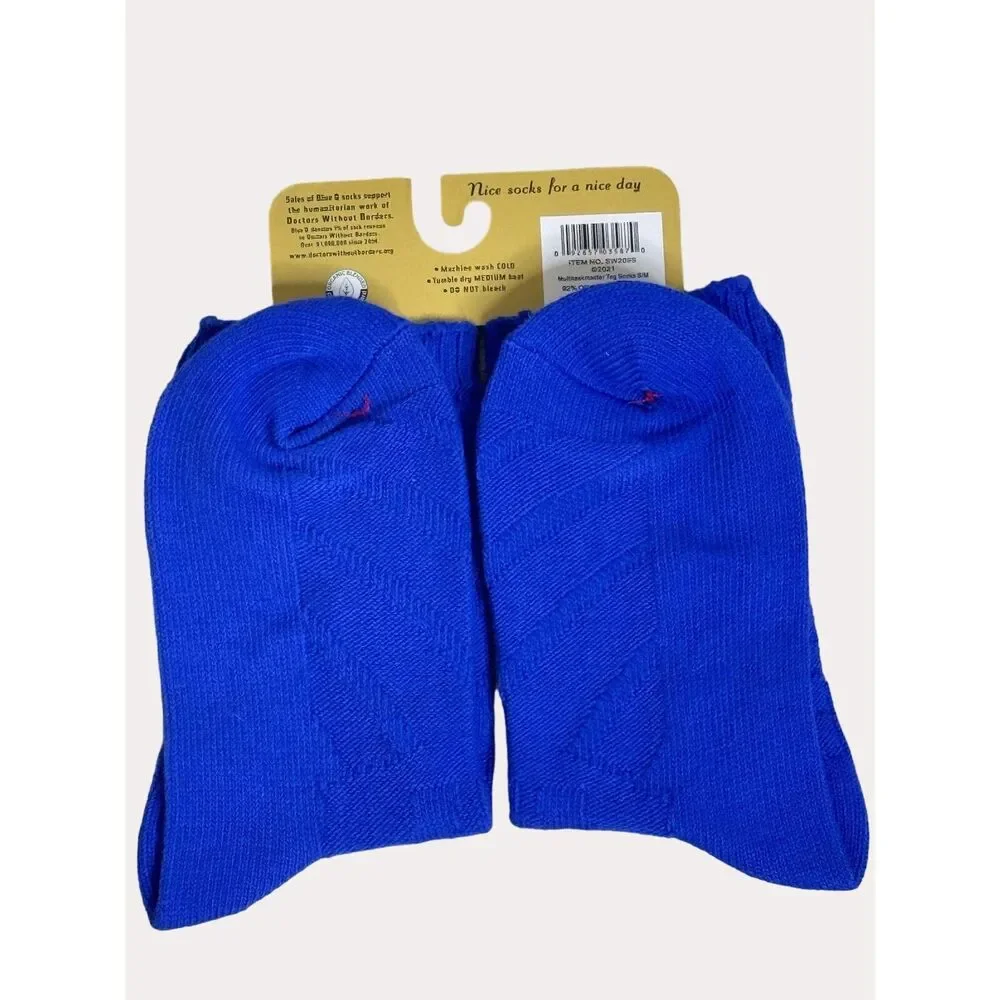 Blue Q Tag Crew Socks Multi Task Master Unisex S M NWT